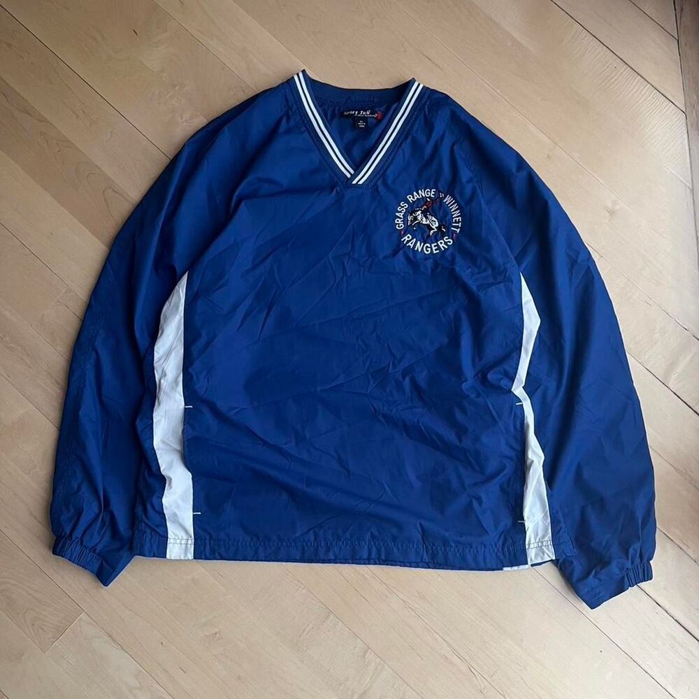 Western Aesthetic Blue and White Jacket Pullover